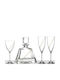 Capolavoro Wedding Carafe Set with Wine & Champagne Glasses made of Crystal 4pcs