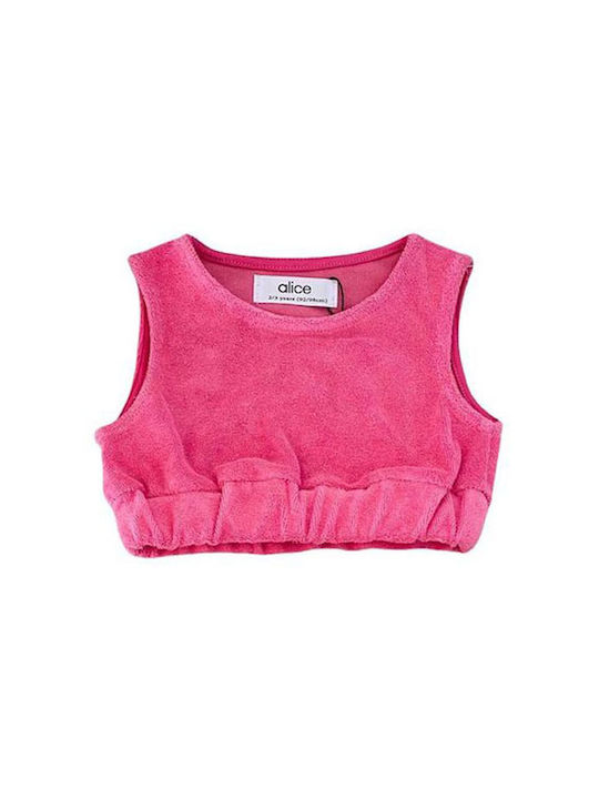 Kids' sleeveless cropped top fuchsia top Alice A14011 for girls (2-12 years old)