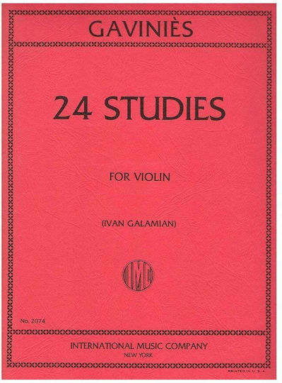 International Music Company Gavinies - 24 Studies Παρτιτούρα για Βιόλα / Τσέλο