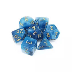 Chessex Phantom Dice Teal/Gold 7pcs 27489