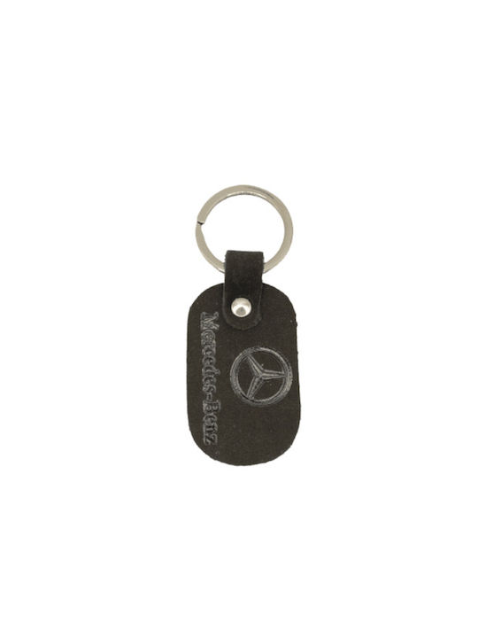 Keyring black velvet leather key ring Mercedes-Benz 6998-k