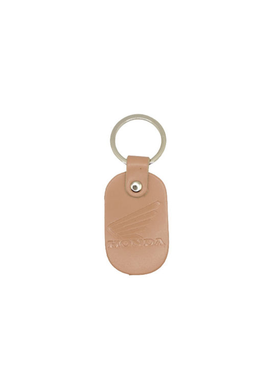 Leather keychain pink powder HONDA 6983-k