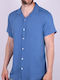 Shirt Short Sleeve Solid Blue