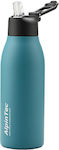 AlpinTec Fellow Bottle Thermos Stainless Steel BPA Free Turquoise 600ml with Straw