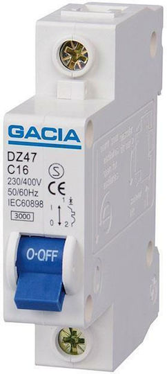 Gacia Αυτόματη Ασφάλεια 10A Μονοπολική AC 500-42201