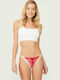 Women's String with Lace Burgundy