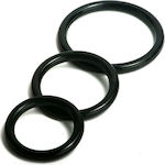 3 Silicone Rings Set Black