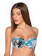 Luna Strapless Bikini with Detachable Straps Turquoise Floral