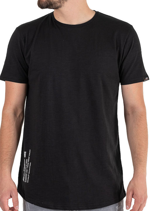 Double Ανδρικό T-shirt Μαύρο Μονόχρωμο