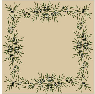 Gobelin L Stickerei Khaki aus Stoff 100x100cm.