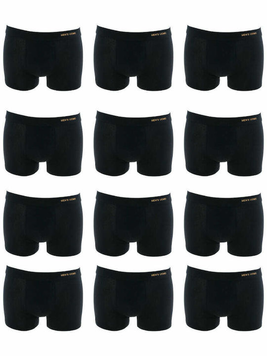 Uomo Men's Boxers Black 12Pack