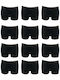 Uomo Men's Boxers Black 12Pack