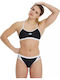 Sport Bikini Set Sports Bra & Slip Bottom with Adjustable Straps Black