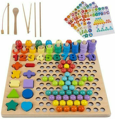 Kruzzel Beads Lehrspielzeug Buchstaben und Zahlen aus Holz für 4+ Jahre