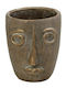 Espiel Planter Concrete Beige 18x18x20cm. Face