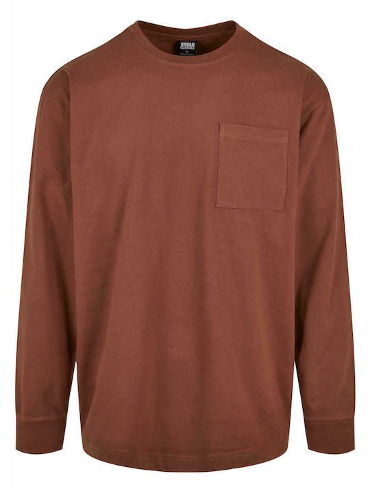 Urban Classics Men's Long Sleeve Blouse Brown