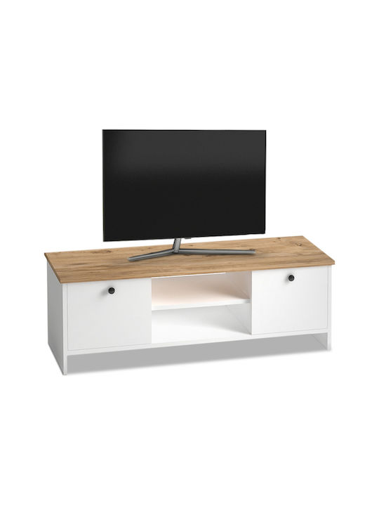 Ξύλινο Έπιπλο Τηλεόρασης Cube Pine / White Μ120xΠ30xΥ40cm