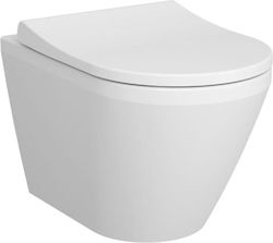 Vitra Integra 54cm Λεκάνη Κρεμαστή Rimless με Slim Κάλυμμα Soft Close Λευκή