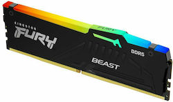 Kingston Fury Beast RGB 32GB DDR5 RAM cu Viteză 5200 pentru Desktop