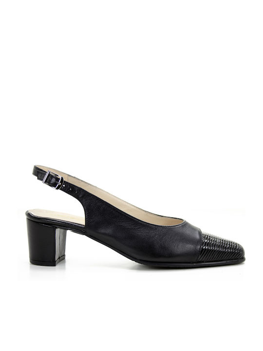 Milaneza Leather Black Heels