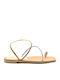 Leather Women's Flat Sandals with Strap