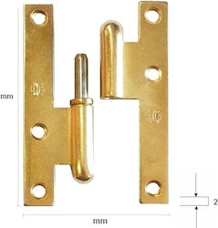 Amig 403 Scharnier Tür Abheben Metallisch Gold Links 140x61mm 1Stück