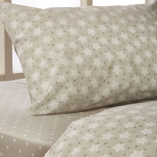 Whitegg Sheet Set Single Cotton Grey/White 165x240cm 3pcs