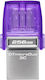 Kingston DataTraveler MicroDuo 3C 256GB USB 3.2 Stick with connection USB-A & USB-C Purple