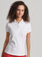 Superdry Flash Γυναικεία Polo Μπλούζα Κοντομάνικη Λευκή