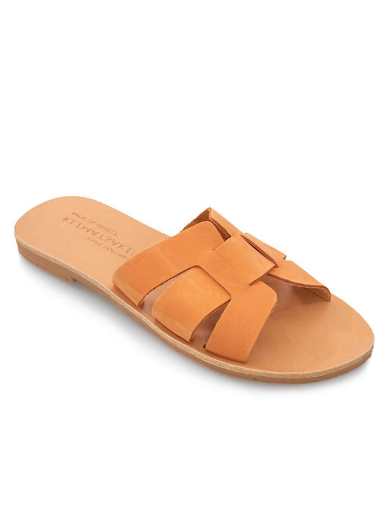Sandale pentru femei Clematsakis împletite faux orange 835