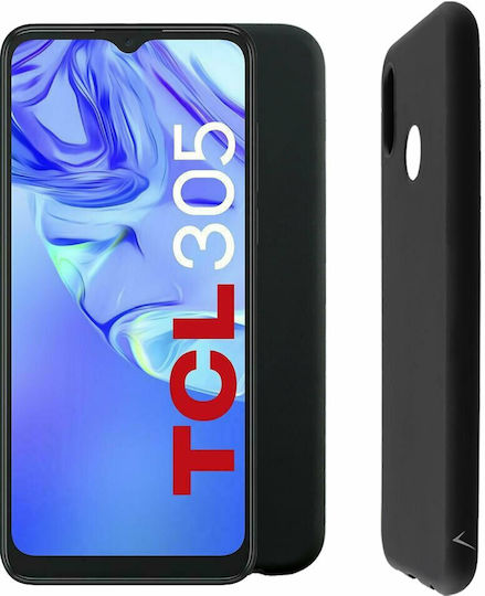 Volte-Tel Camera Guard Back Cover Σιλικόνης Μαύρο (TCL 305/306/30E/30SE)