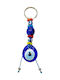 Kostibas Fashion Handmade Metallic Eye Keychain Blue