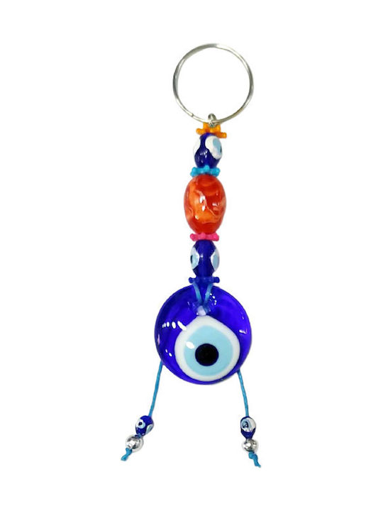 Handmade Keychain Metallic Eye Blue