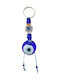 Kostibas Fashion Handmade Metallic Eye Keychain Blue