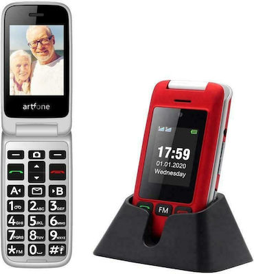 Artfone Artfone C10 Flip Dual SIM Mobile Phone with Large Buttons Red