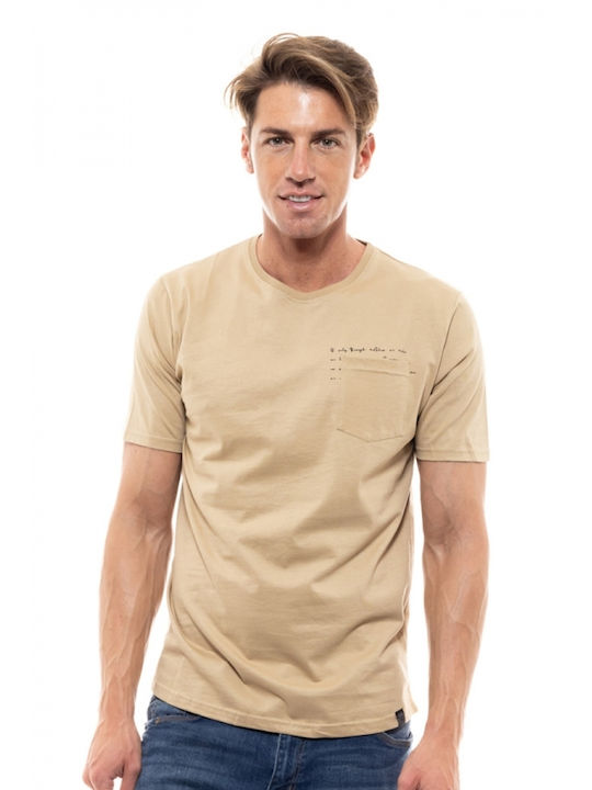 Biston Herren T-Shirt Kurzarm Beige