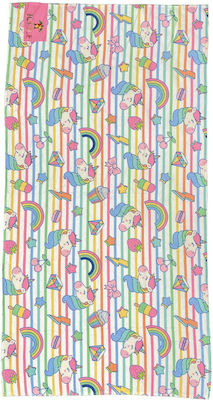 Tortue Kids Beach Towel Pink Unicorns 140x70cm