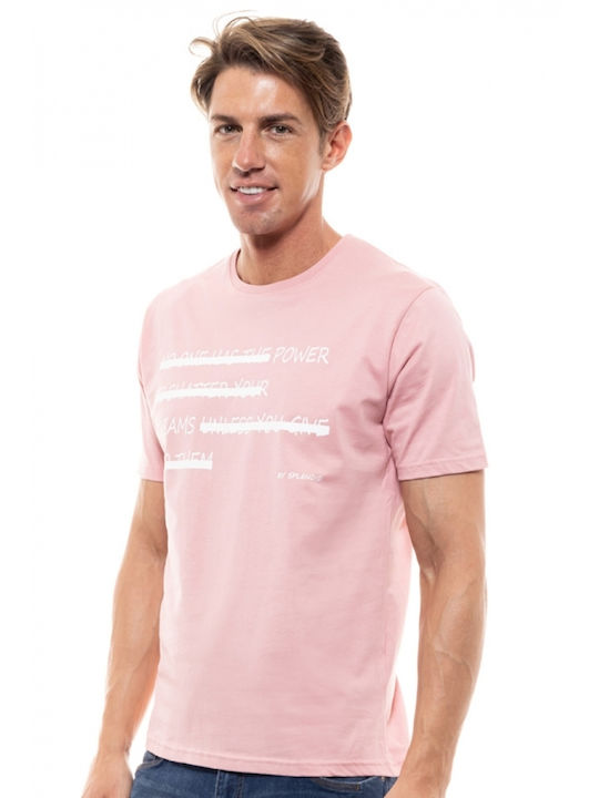 Splendid T-shirt Bărbătesc cu Mânecă Scurtă Roz