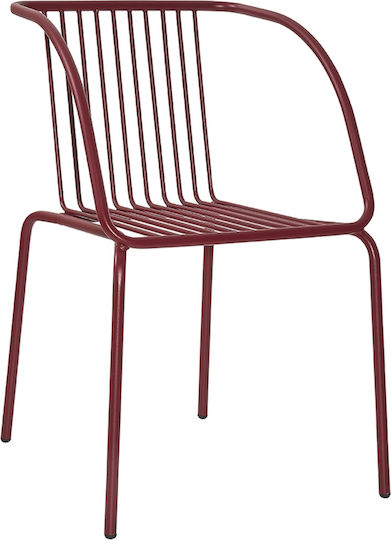 Scaun De Exterior Metalic Urania Burgundy 57x53x81cm