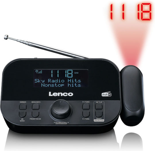 Lenco CR-615 Ceas De Masă Digital LCD Cu Ceas Deșteptător Și Radio Negru CR-615BK