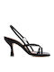 Leder Damen Sandalen in Schwarz Farbe