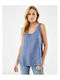 Women's Summer Blouse Linen Sleeveless Light Blue