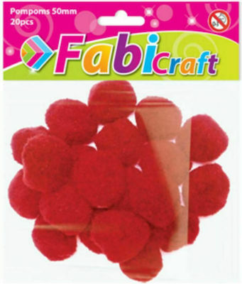 Fabi Pom Pom Handwerk Rot Set 20Stück