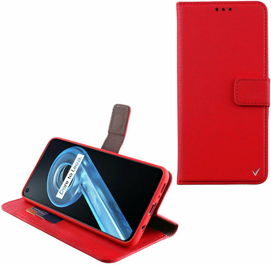 Volte-Tel Allure Magnet Brieftasche Synthetisches Leder Rot (Realme 9i)