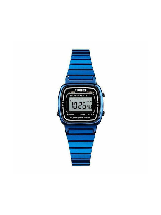 Skmei Digital Uhr Chronograph mit Blau Metallarmband