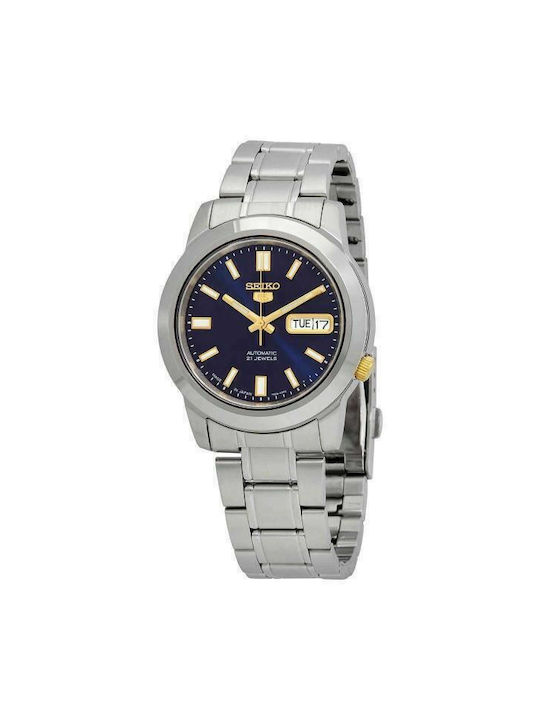Seiko 5 Ανδρικό Ρολόι 39mm Αυτόματο Ασημί