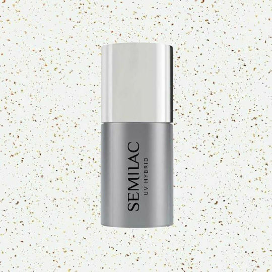 Semilac Blinking Copper Gold Flakes Deckschicht für Gel-Nagellacke 7ml