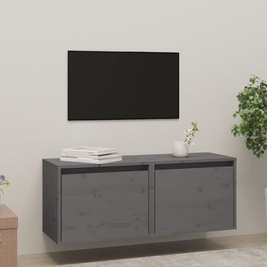 Hängendes Wohnzimmer Nischenschrank aus Massivholz Grau 45x30x35cm