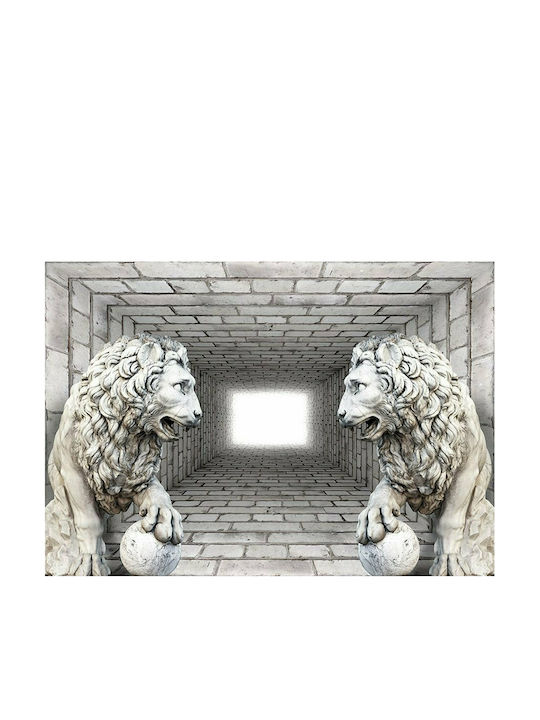 Autocolantă Fototapet de Perete 196x140cm Stone Lions Bej