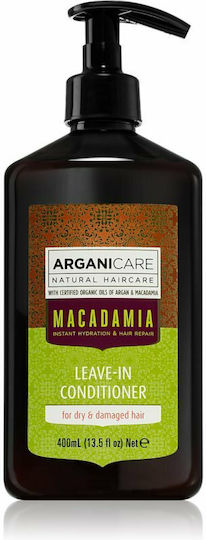 Arganicare Macadamia Leave In Conditioner Διατήρησης Χρώματος για Βαμμένα Μαλλιά 400ml